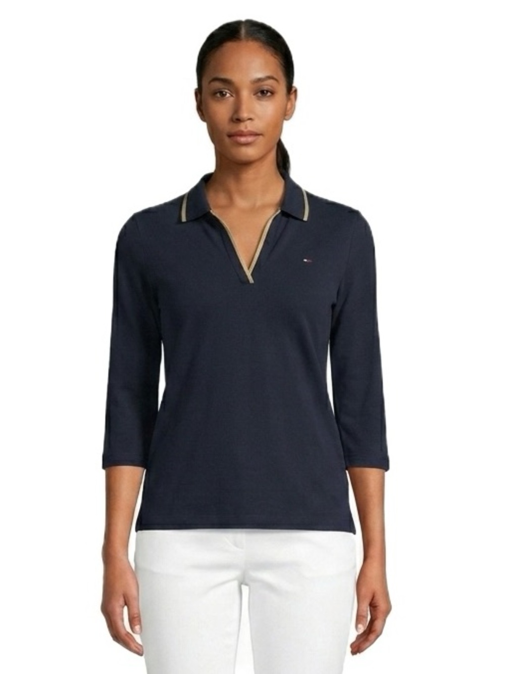 Tommy Hilfiger Navy 3/4 Sleeve Polo Shirt